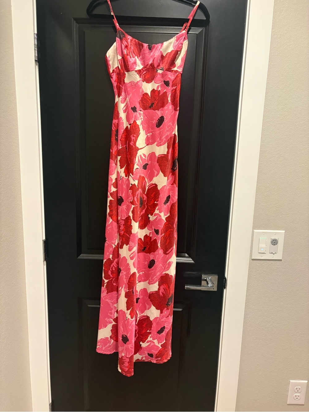 Lulu's Pink & Red Floral Slip Maxi Dress